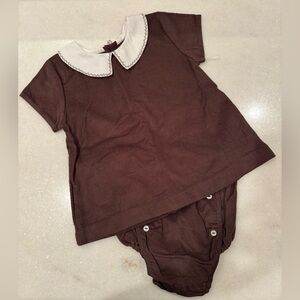 NEW Pixie Lily Brown Top Bottom Bubble Suit Size 18 Months